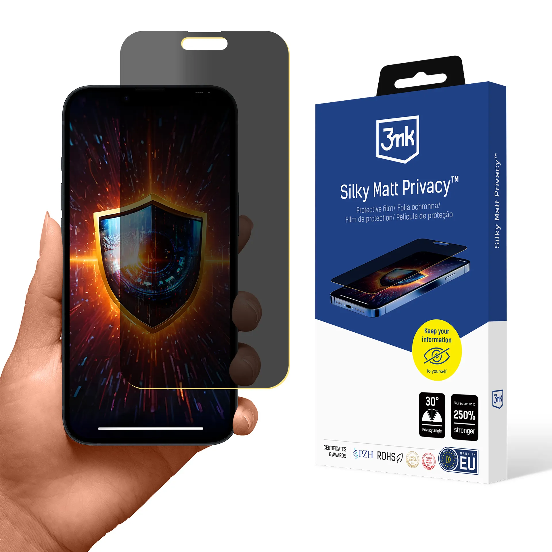 Film anti-espion pour Apple iPhone 15 Pro Max - 3mk Silky Matt Privacy